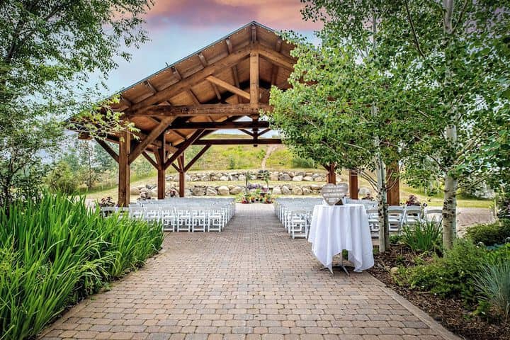 Outdoor banquet area